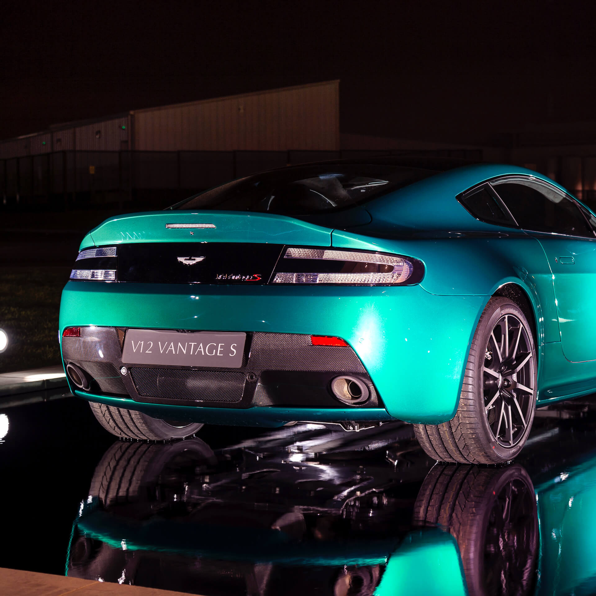 Blue Aston Martin Car in Showroom