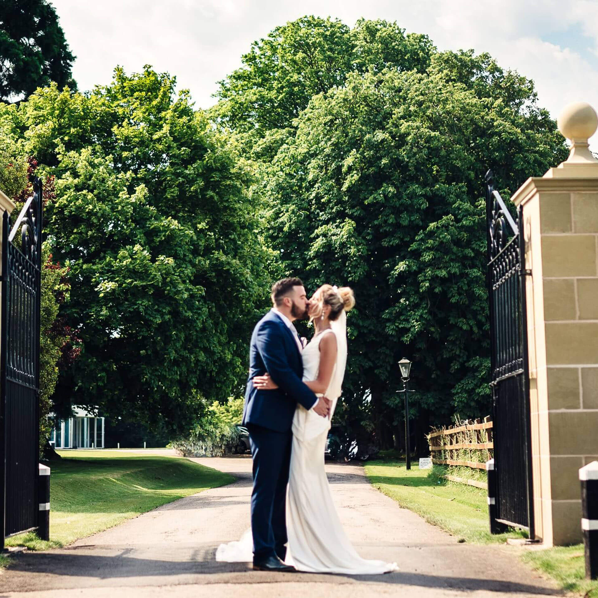 Couple getting married at Tern Hill Hall